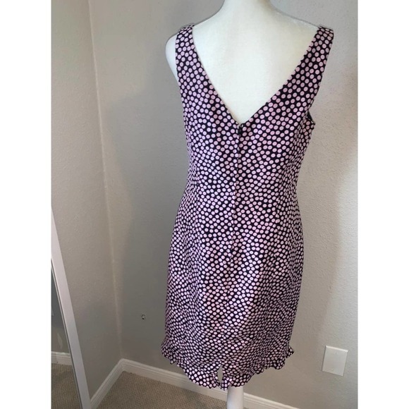 Rickie Freeman for Teri John 100% Silk Pink Polka Dot Ruffle Dress - Picture 5 of 11